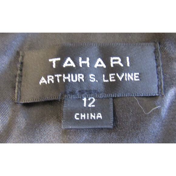 Tahari Floral Embroidered Black Shift Dress Size 12 NWT Wedding Guest - Picture 4 of 10